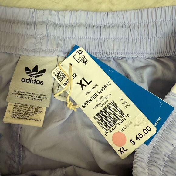 Adidas Originals Sprinter Shorts Violet Trefoil Stripe Men's Size XL NWT - Picture 4 of 7